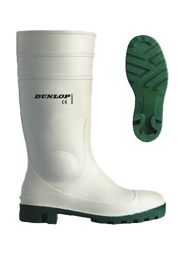 Dunlop hygrade safety fehér gumicsizma (SB) orrmerevítéssel