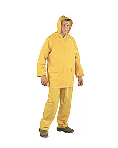 Sárga PVC esőruha (nadrág+kabát)