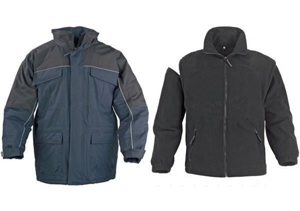 Ripstop kék/fekete 4/1-ben többfunkciós télikabát (télikabát, átmeneti kabát, pulóver és mellény)