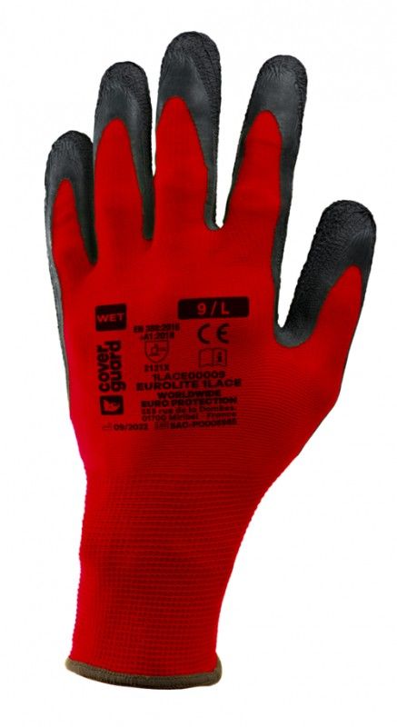 EUROLITE 1LACE POLIÉSZTER KESZTYŰ LATEX TENYÉRREL