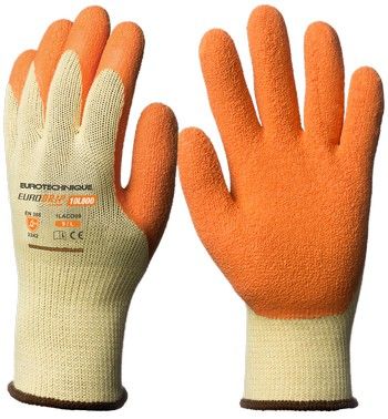 EUROSTRONG 10L800 szerelőkesztyű, latex tenyér mártás