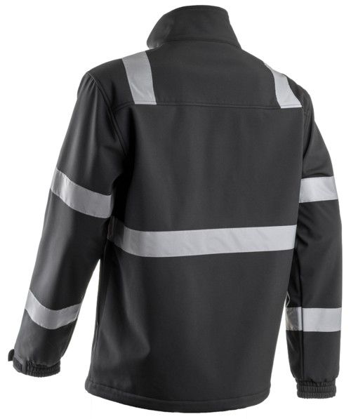 VIGILE fekete softshell dzseki fényvisszaverő csíkkal VIGILE fekete softshell dzseki fényvisszaverő csíkkal